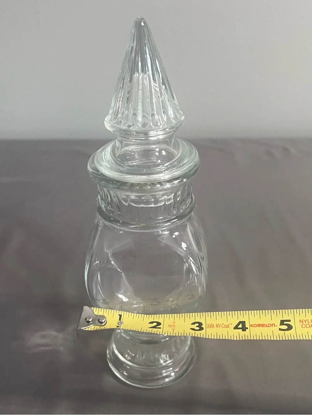 VTG Wheaton Apothecary Jar W/ Pointed Spire Lid Candy Dish 9.5”
